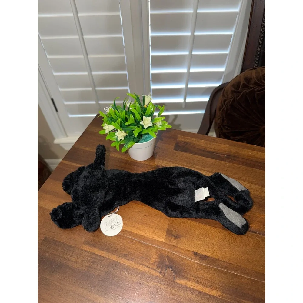 Manhattan Toy Company Black Cat Plush Ziggy green Eyes Floppy Stuffed Animal 12